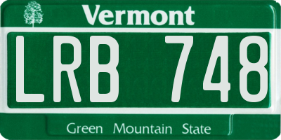 VT license plate LRB748
