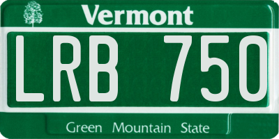 VT license plate LRB750