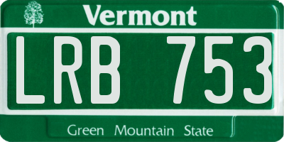 VT license plate LRB753