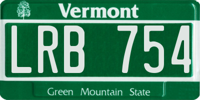 VT license plate LRB754