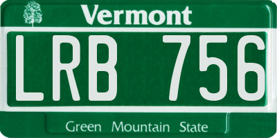 VT license plate LRB756
