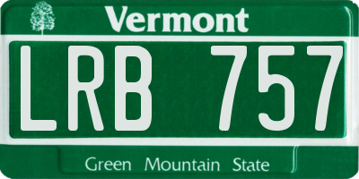 VT license plate LRB757