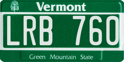 VT license plate LRB760