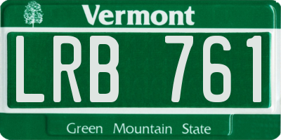 VT license plate LRB761