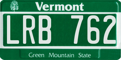 VT license plate LRB762