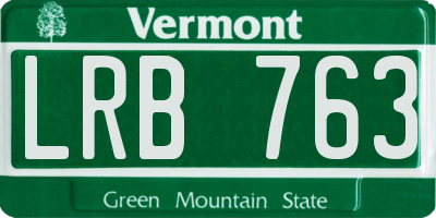 VT license plate LRB763