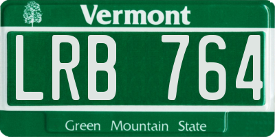 VT license plate LRB764