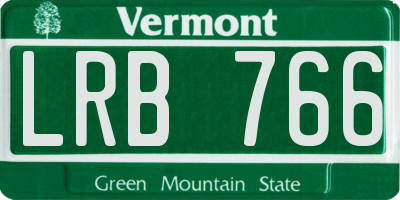 VT license plate LRB766
