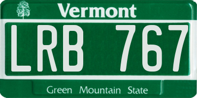 VT license plate LRB767