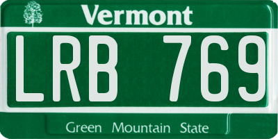 VT license plate LRB769