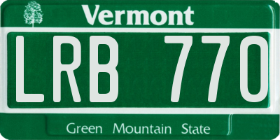 VT license plate LRB770