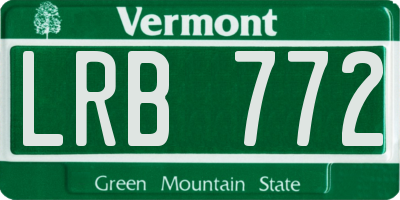 VT license plate LRB772