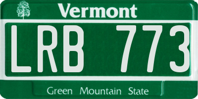 VT license plate LRB773