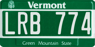 VT license plate LRB774