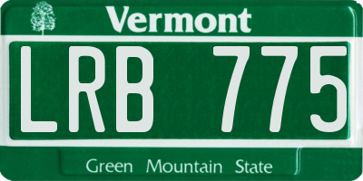 VT license plate LRB775