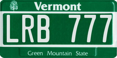 VT license plate LRB777