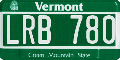 VT license plate LRB780