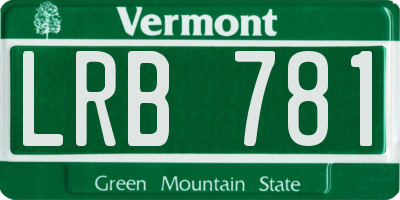 VT license plate LRB781