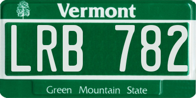 VT license plate LRB782