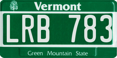 VT license plate LRB783