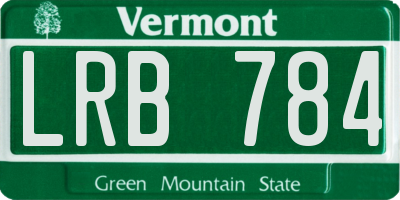 VT license plate LRB784