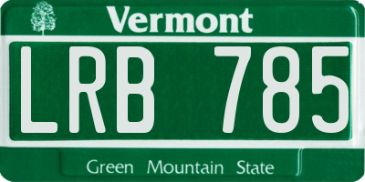 VT license plate LRB785