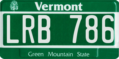 VT license plate LRB786