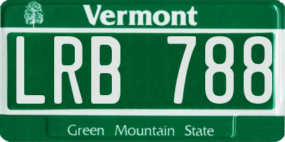 VT license plate LRB788