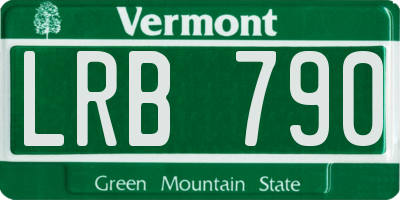 VT license plate LRB790