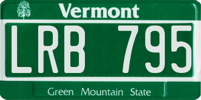 VT license plate LRB795