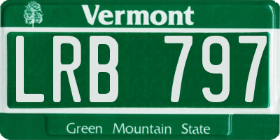 VT license plate LRB797
