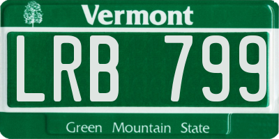 VT license plate LRB799
