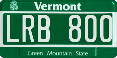VT license plate LRB800