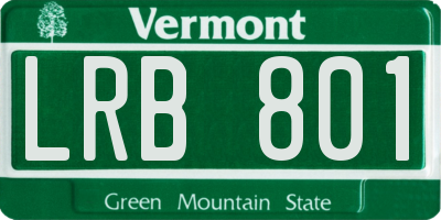 VT license plate LRB801
