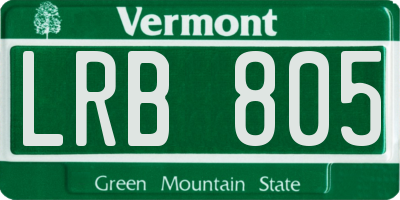 VT license plate LRB805