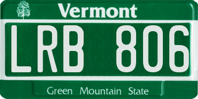 VT license plate LRB806