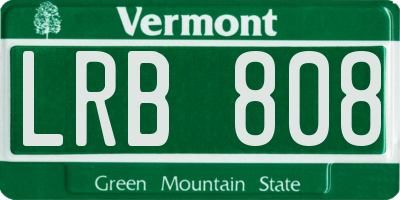 VT license plate LRB808