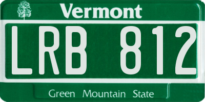 VT license plate LRB812