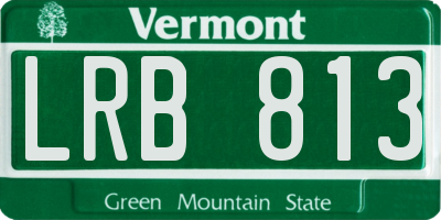 VT license plate LRB813