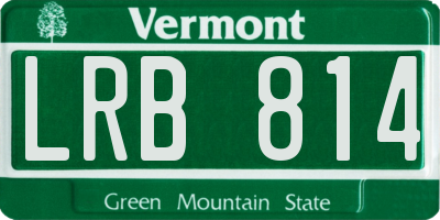 VT license plate LRB814