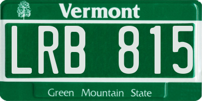VT license plate LRB815