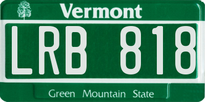 VT license plate LRB818
