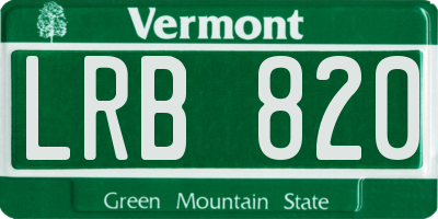 VT license plate LRB820