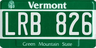 VT license plate LRB826