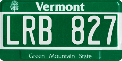 VT license plate LRB827