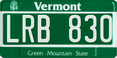 VT license plate LRB830