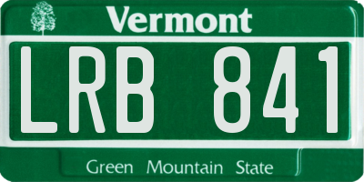 VT license plate LRB841