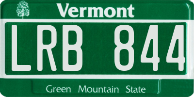 VT license plate LRB844