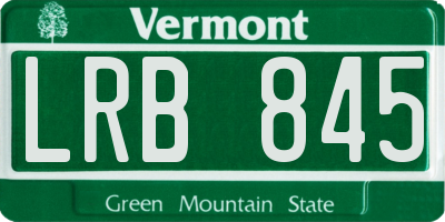 VT license plate LRB845