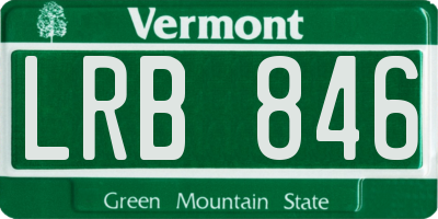 VT license plate LRB846